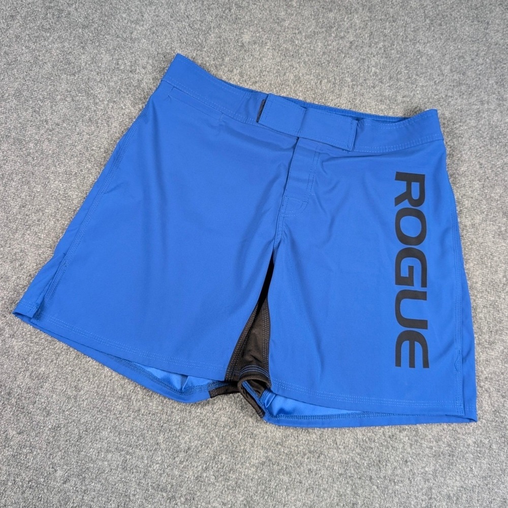 Rogue Fitness Mens Training Board Shorts Blue Logo CrossFit Gym Workout Size 34
